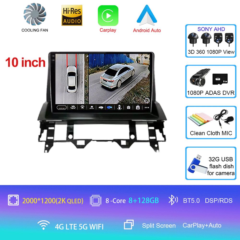 10 Inch For Mazda 6 2007 2003 2004 2005 2006 2002 - 2015 Multimedia Car DVD Player Navigation GPS Radio Wifi BT 4G LTE 128G Andr