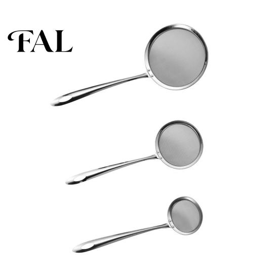 Stainless Steel Strainer 3Pcs Sieve Spoon Durable Fine Mesh Oil Rivet-reinforced Filter Sturdy Long-lasting for Home Kitchen Welded