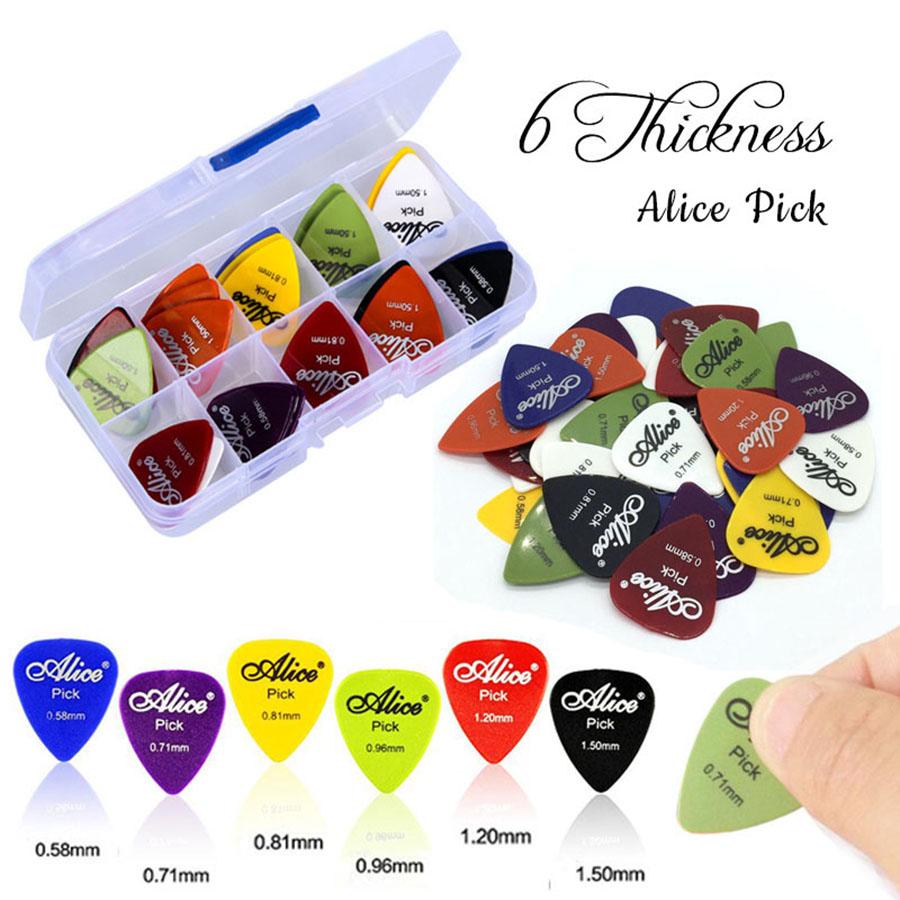 30pcs Boxed ABS Picks 0.58mm-1.5mm Multi Thickness Guitar Picks Suitable for Guitar Ukulele Bass String Instrument Accessories