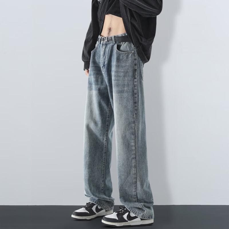 MAYBEYOND Men's Loose Fit Straight Leg Jeans