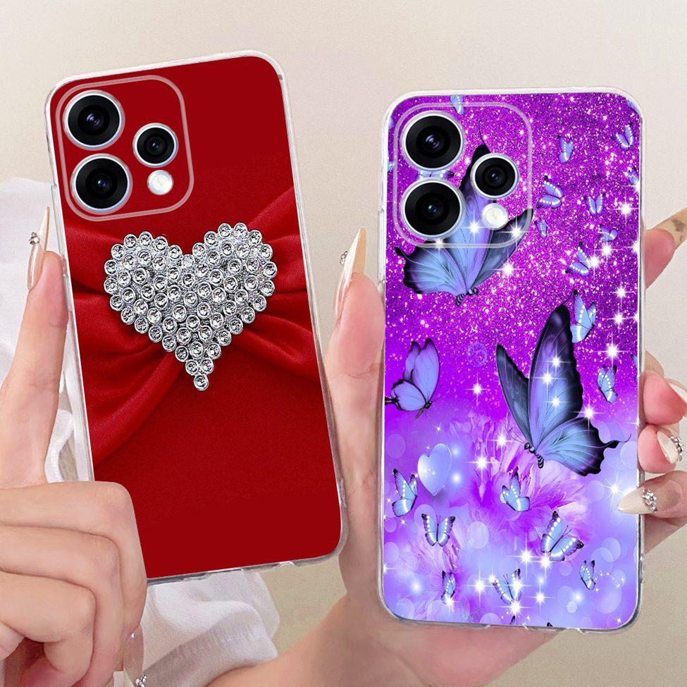 Transparent For Oppo Reno15 Cover Luxury Cute Cat Fashion Butterfly Cool Painted Bumper Casing For Oppo Reno15 5G CPH2825 Case