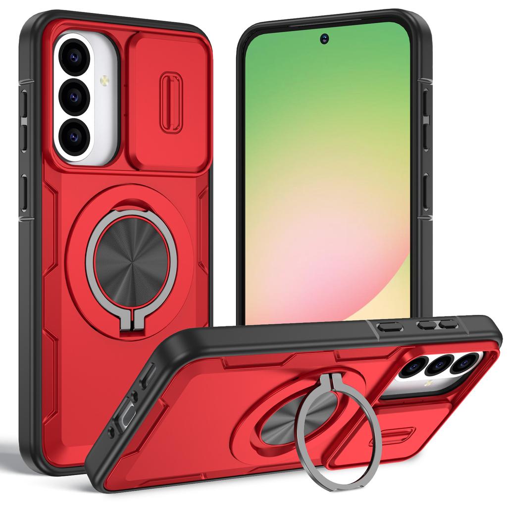 Compatible with Samsung A37 Zhanjiang Magnetic Phone Case, A17 Window Holder, A56 Matte A36 Shockproof A16 Protective Case