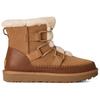 UGG Classic Novelty Cow Split Leather Short Snow Boots Women's Chestnut 1174574-CHE