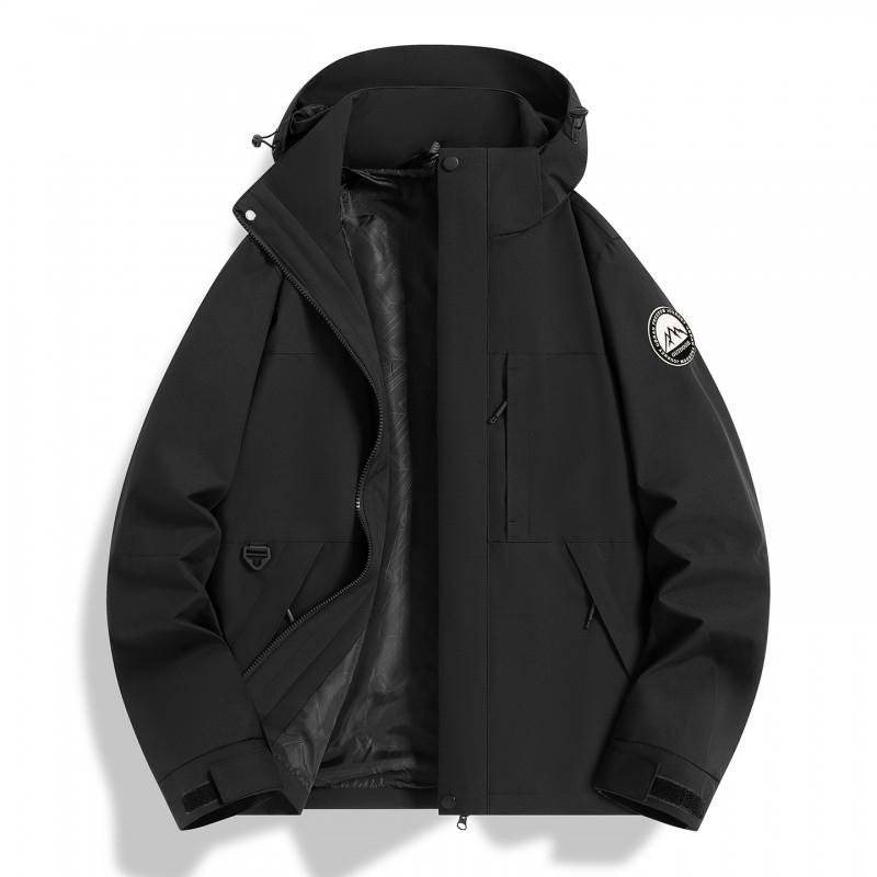 Men Women 3-in-1 Outdoor Waterproof Windproof Jacket With Detachable Down Inner Layer Hiking Camping Winter