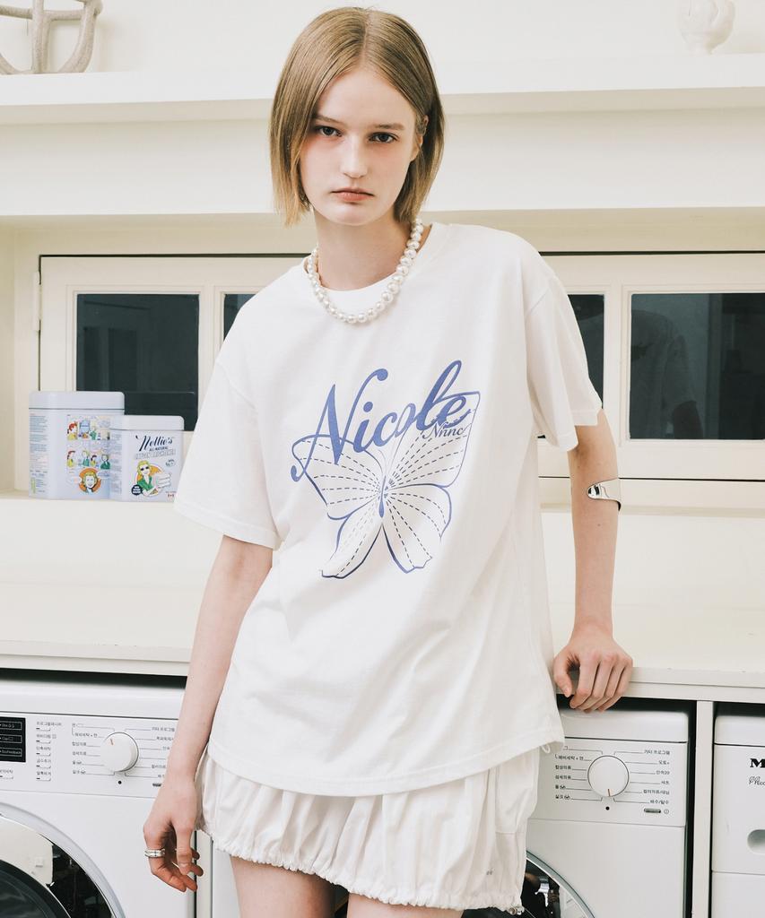 Nigaennikol Nicole Butterfly Sleeve Top_Cream Light Purple