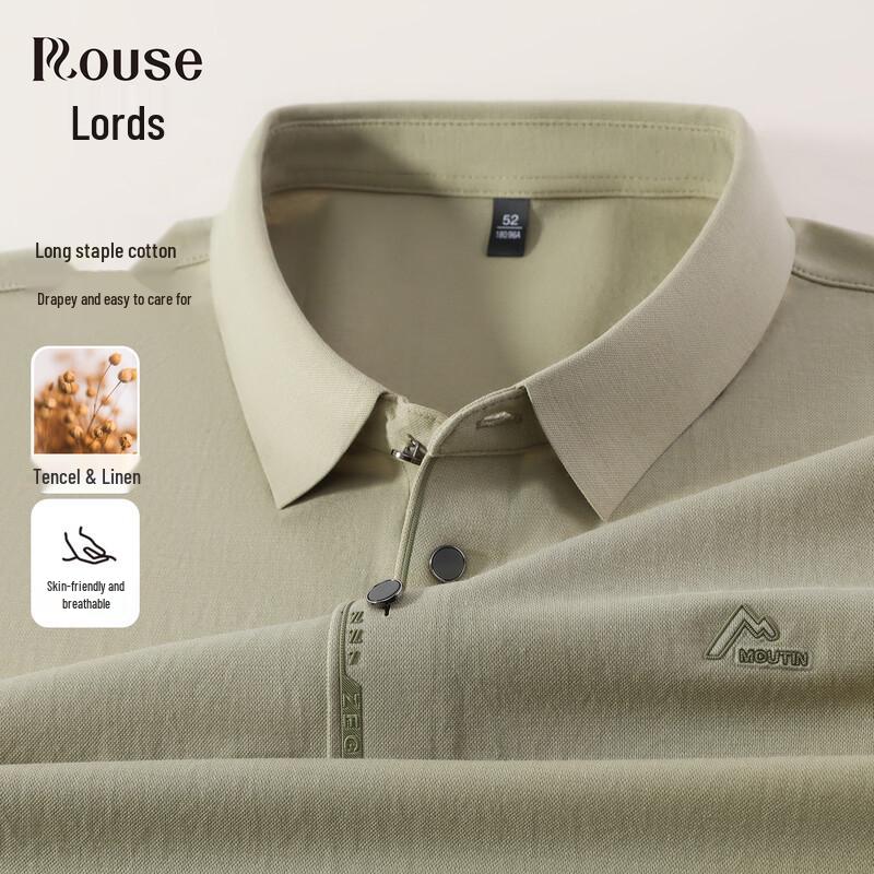 

Men s Tencel Blend Short-Sleeved Polo Shirt 3XL 56