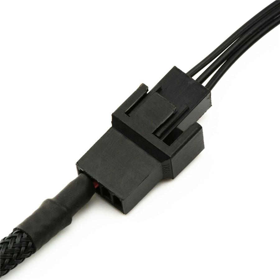 5Pcs 15-Pin Male SATA to 4 Fan 12V Sleeved Power Adapter Cable 11" /27cm  Length