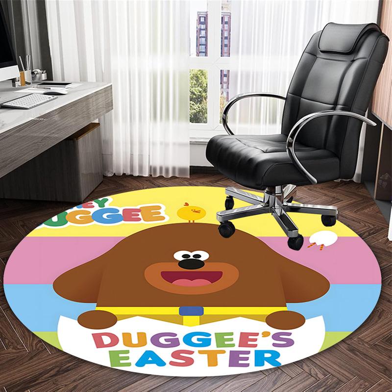 1pc Hey Duggee4 Print Round Carpet Chair Round Carpet Suitable for Bedroom Living Room Home Decorative Carpet