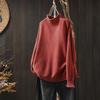 Damski Oversize Luźny Sweter z Dzianiny z Golfem Zimowy Casualowy Pulower z Haftem 3D