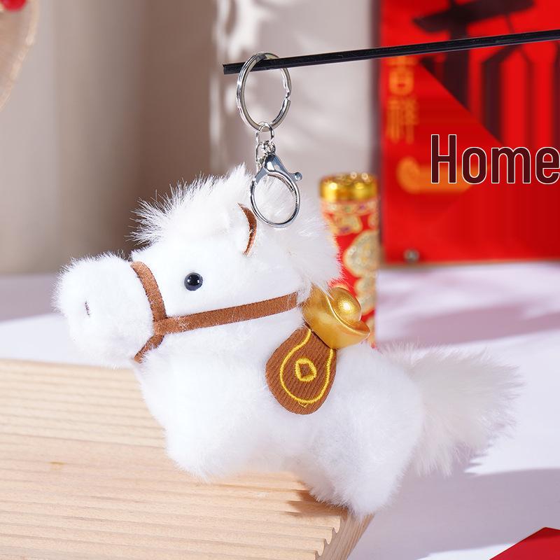Portachiavi Peluche Cavallo 2026 - 'Ricchezza Istantanea' Carino Regalo di Capodanno