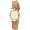 Fieldwork Women's Analog Ellipse Watch with Gold Leather Strap, Brown (JN003-3)