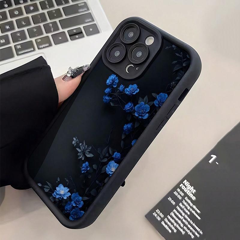 For Xiaomi Redmi Note 14 13 12 Pro Plus 5G 13 12 12S 11S 10S 11 10 14C 13C 12C Blue Rose Flower Vintage Pattern Phone Case Cover