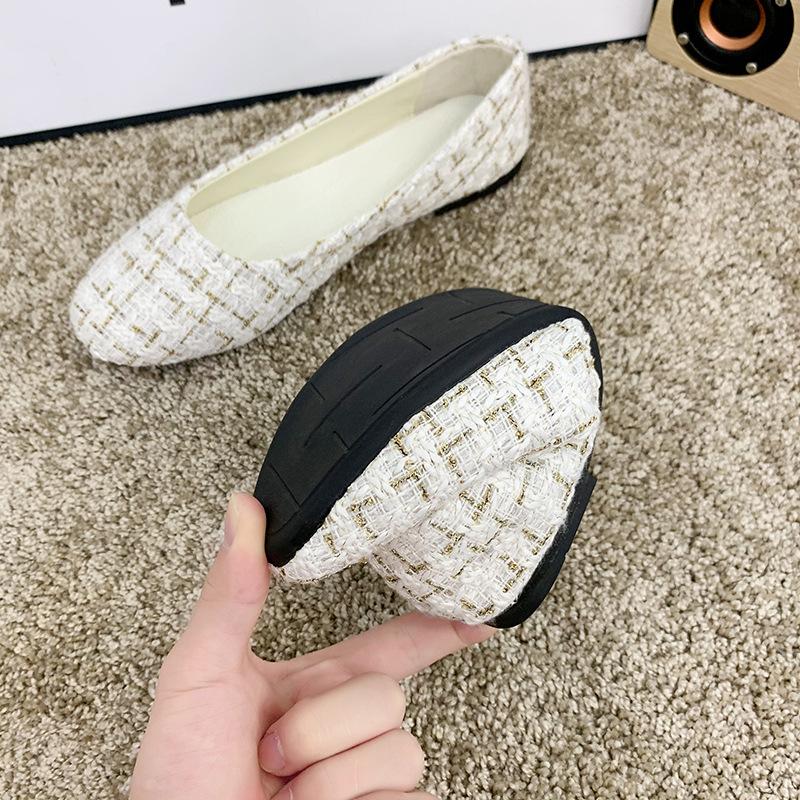 Damen Mädchen Einfarbig Große Größe Slip On Flache Flache Komfort Casual Plaid Einzelschuhe