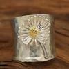 Trendy Flower Shape Rose Gold Color Two Piece Set Inlay Stone Rings For Women Fashion Rings Accessories Custom Jewelry