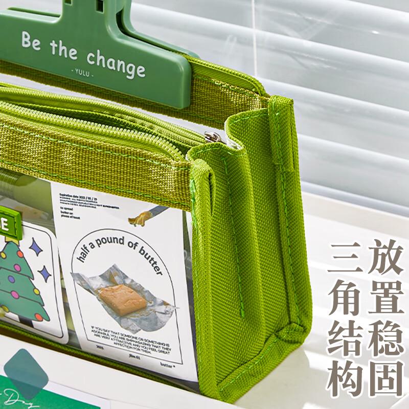 Transparente mehrschichtige Leinwand-Federtasche