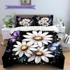 Daisy Butterfly  Pattern Bedding Quilt Set Quilt Cover Pillowcase Home Decoration  Gift (1 * Duvet Cover + 2 * Pillowcase, Without Core)