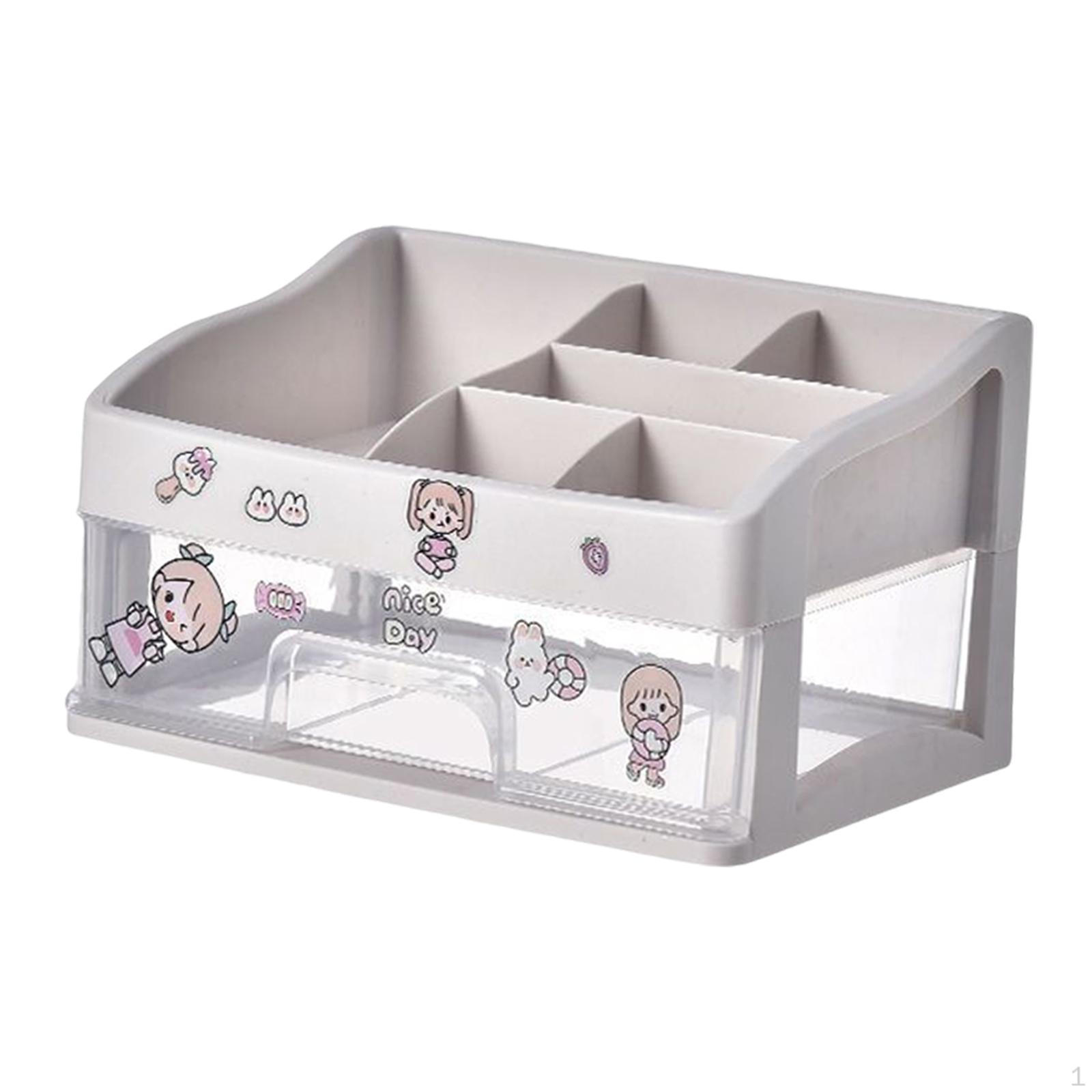 Makeup Desk Organizer with Drawers Cosmetic Storage Box for Lotions Desktop Apartments 2 Layer