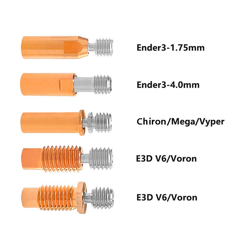 E3D V6 Titanium Copper Bimetal Throatpipe for CR-10, Vyper, Mega, Ender 3 3D Printers