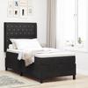 LED Box Spring Bed with Mattress Black 100 X 200 Cm Velvet