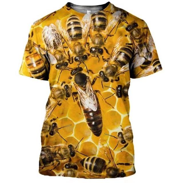 

Мужская футболка с 3D принтом, забавная летняя футболка с пчелкой и коротким рукавом, мужская повседневная футболка унисекс большого размера, топы с круглым вырезом в стиле Харадзюку L