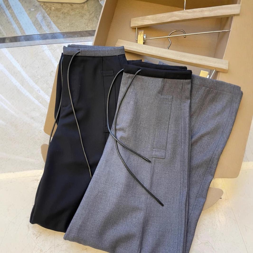 

Women s Early Spring 2025 Color-Block High-Waisted Slimming Draped Wide-Leg Pants M