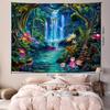 VIKAMA Magic Waterfall Fantasy Forest Tapestry Wall Decoration Bedroom Living Room Meditation Space Decoration