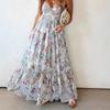 Sommer Neues Design Damen Bedrucktes Ärmelloses Rückenfreies Elegantes Kleid mit Trägerdesign