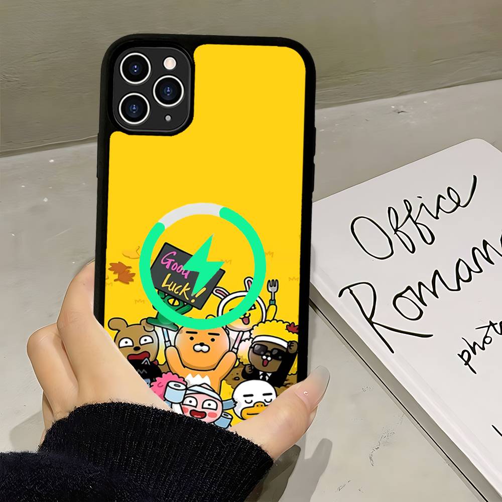 Cartoon K-KAKAO CUTE F-FRIENDS Magnetic Phone Case For IPhone 16 15 14 13 12 11 17 Pro Max Plus Wireless Charge Cover