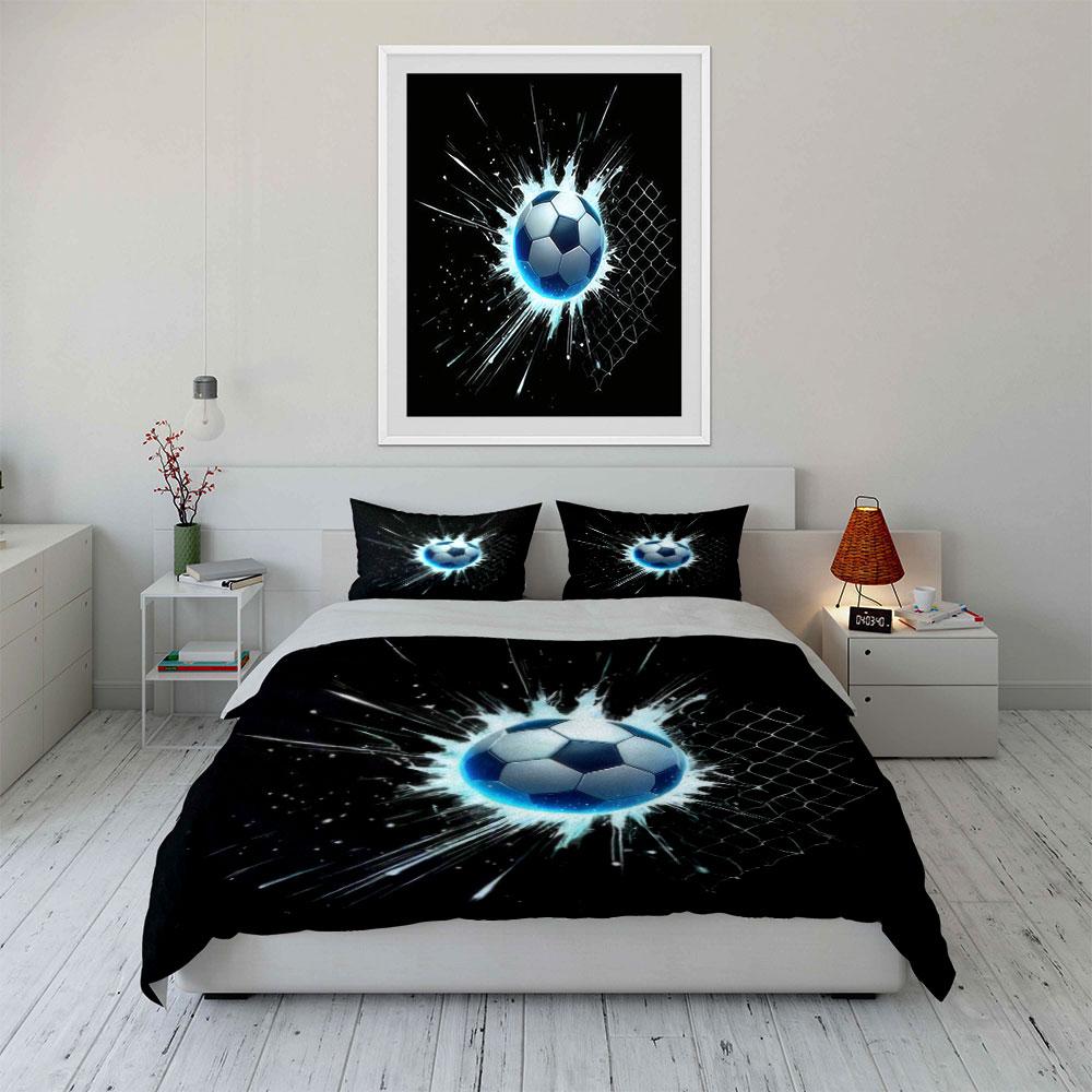 Soccer Three-Piece Set For Competitions Kid'S And Adults' Bedroom Decor, Exquisite Three-Piece Bedding Set Gift