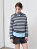 GENERALIDEA Multi-Stripe Loose Collar Knit [Grey] / Wbe1L05503