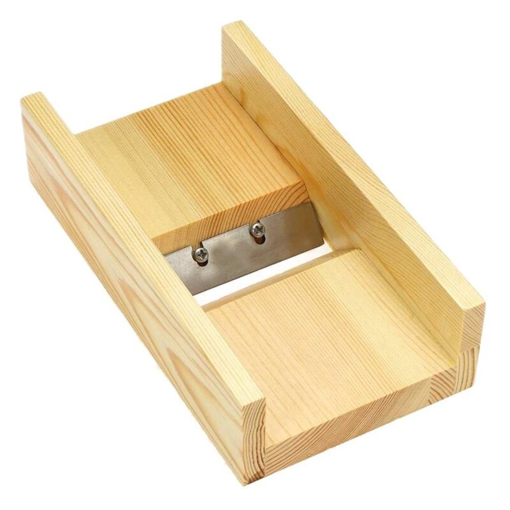 1pc Wooden Adjustable Loaf Soap Cutter Wood Box Cutting and Beveler Planer Tool for Handmade Soap Making