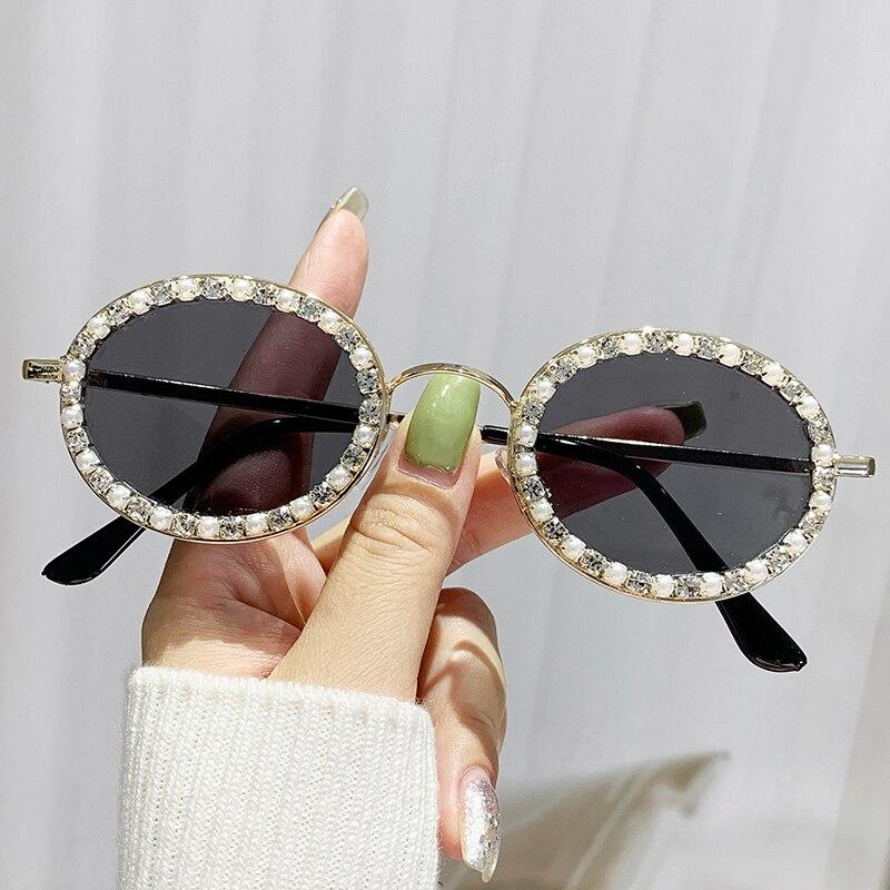 Large Frame Rhinestone Sunglasses UV Protection Crystal Sunglasses Women's Diamond Studded Glasses Outdoor Sports Sunglasses