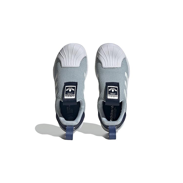 Adidas Originals SUPERSTAR 360 Mesh Casual Abrasion Resistant Low top Kids' Skateboarding Shoes Blue White Kids' IF5917