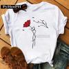 Women's Fashion Western Ballet Dancer Short Sleeve T-shirt Casual Elegant Summer Top Polyester Fabric Girl's Personality Sister