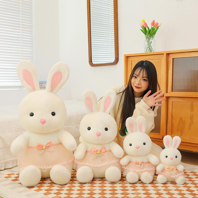 New Cute White Rabbit Plush Toy for Girls On The Bed Big White Rabbit Sleeping Pillow Children Rabbit Doll