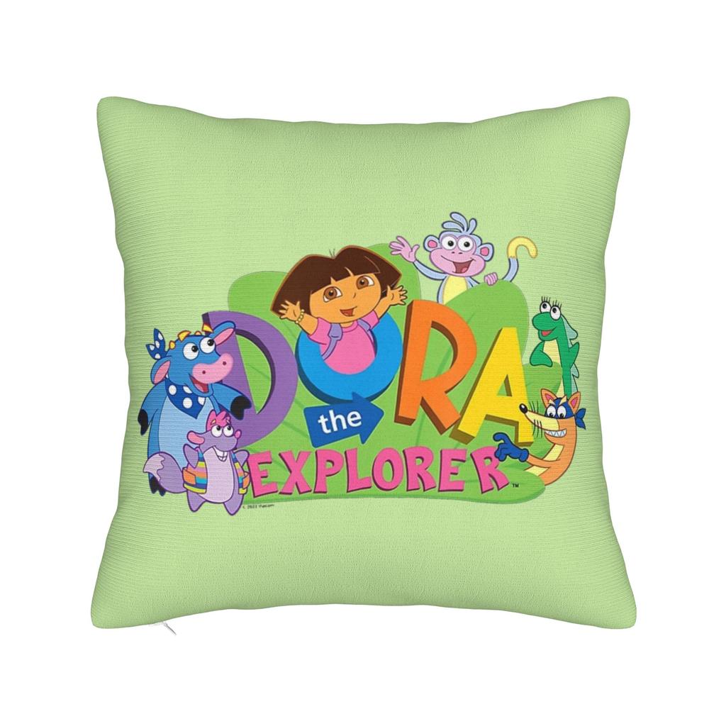DDoras  and Boots Square Pillowcases Polyester Couch  Cushion Case Creative Decor Pillow Cover 4040
