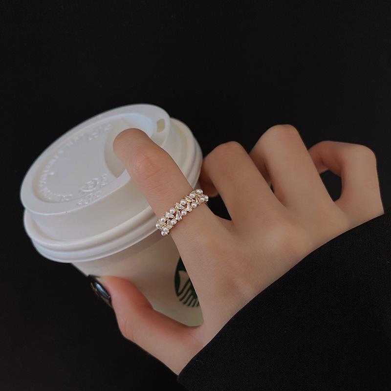 Korean Freshwater Pearl Gold-Plated Open Ring - Elegant and Eco-Friendly Design