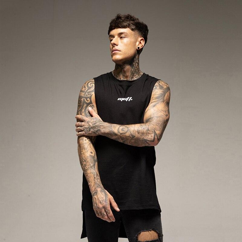 Muscleguys Pánské tričko bez rukávů letní sporty volné pohodlné tílko jednoduché ležérní tenká vesta s výstřihem do O měkká a příjemná k pokožce