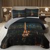 Eiffelturm Tagesdecke Vintage Paris Stadtlandschaft Quilt-Set Doppel-/Queen-Größe, Weiche Leichte Wendbare Tagesdecke für Mädchen Frauen
