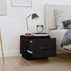 Nightstand Black 40 X 34 X 35 Cm Solid Pine Wood