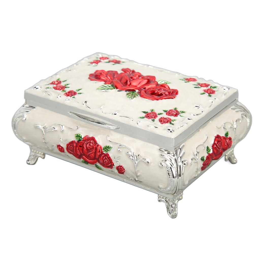 Vintage Jewelry Box Rectangular Vintage Metal Jewelry Storage Decoration Box Ladies Girls Gift