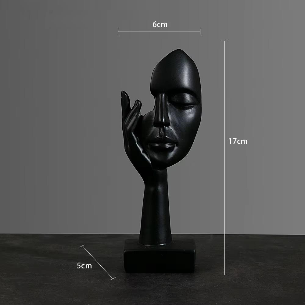 European Resin Abstract Mask Statues Miniature Collectible Figurines for Home Office Study Desktop Decoration Ornaments Gifts