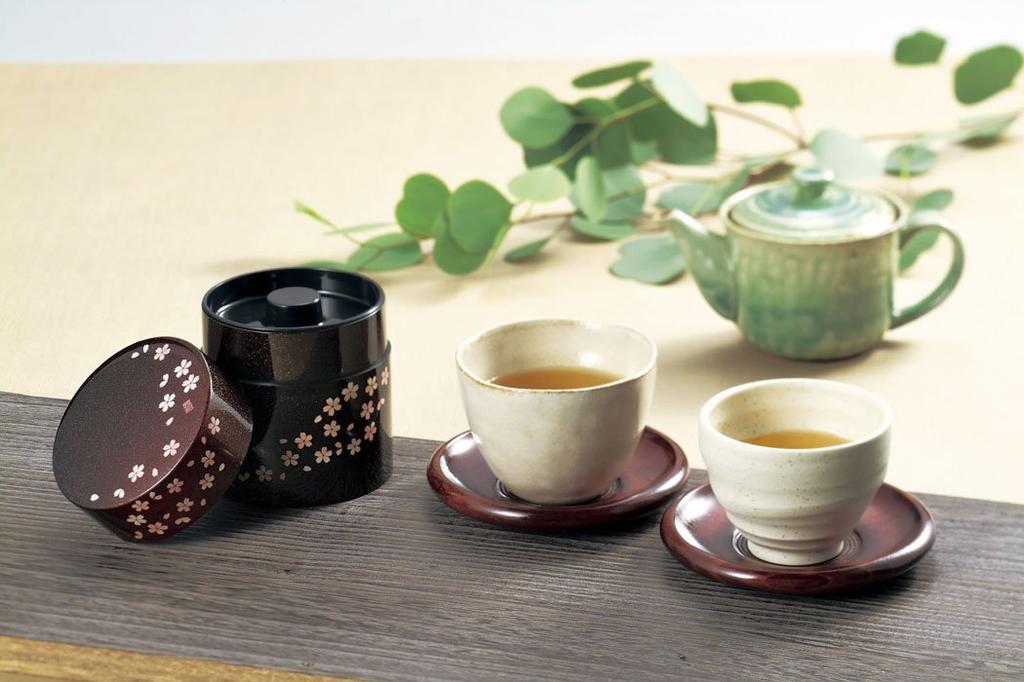 Tatsumiya Tea Akane H9 56753 Caddy, Sakura, Red, Size Approx. 8.7