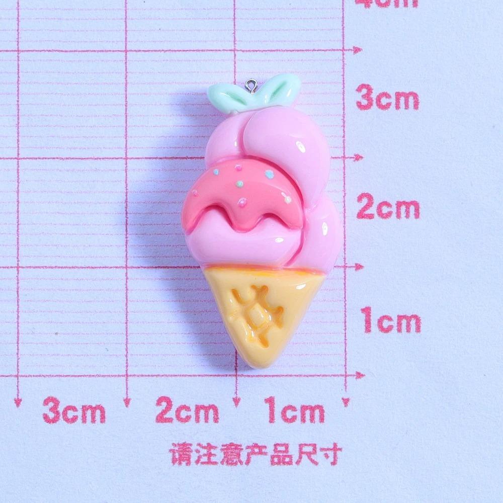 10Pcs Resin Ice Cream Cute Dessert Resin Charms Pendants For Jewelry Making DIY Handmade Earring Bracelet Necklace Accessories
