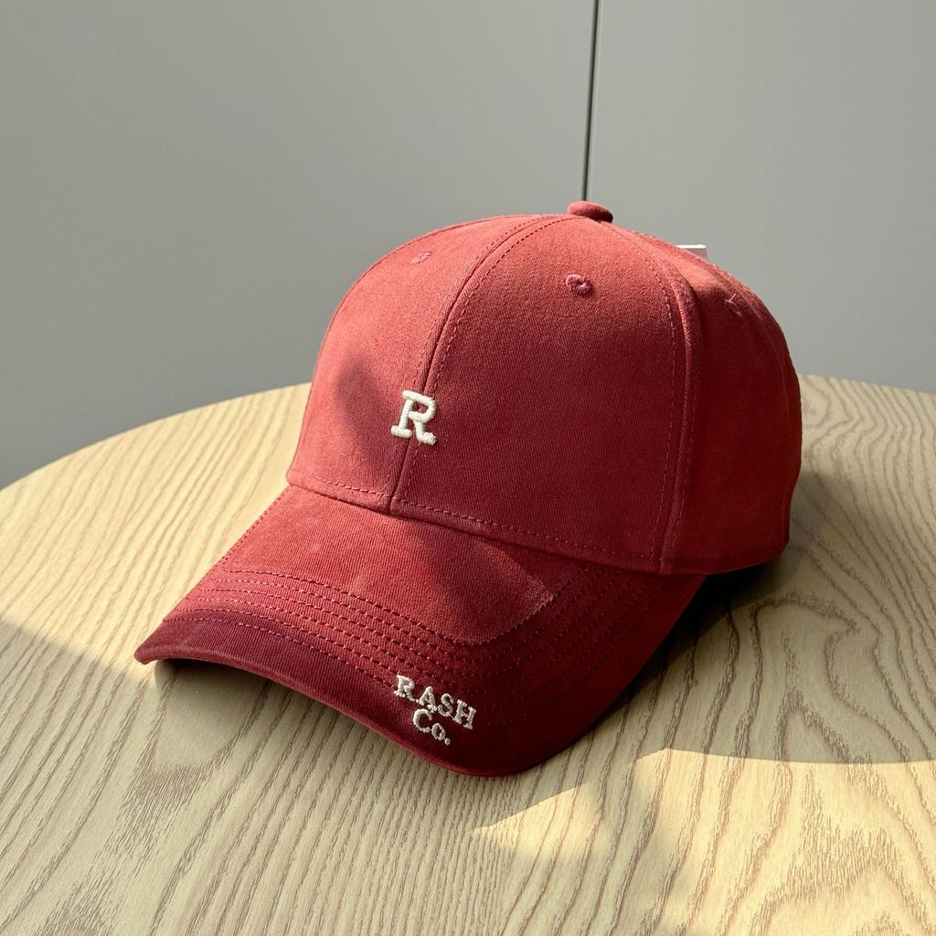 3D Embroidered Letter Baseball Cap for Women, Spring and Autumn Versatile, Face-Slimming, Korean Style, Large Head Circumference, Wide Brim, Trendy