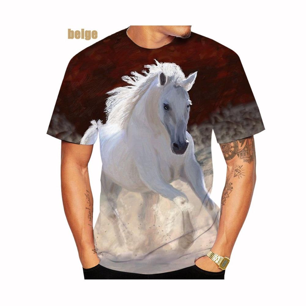 New Fashion Horse 3D Printied Mens and Women T Shirts Animal Horse Printied Casual Loose Short Sleeve Size XS-5XL