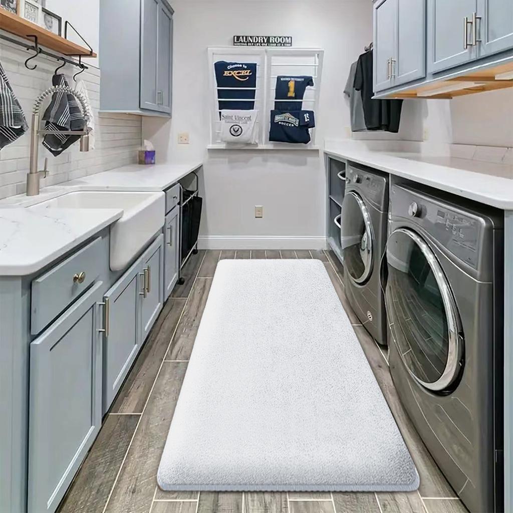 Thickened Absorbent Laundry Room Floor Mat Flannel Quick-drying Non-slip Foot Mat Thickened Long Strip Kitchen Mat Bathroom Mat
