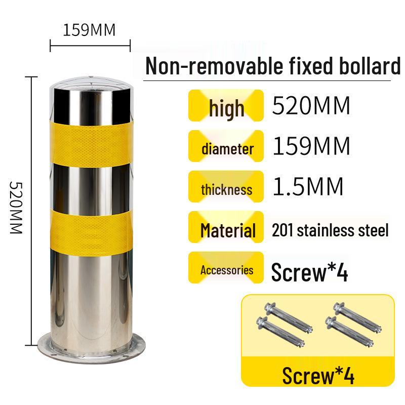 Reflective Steel Anti-Collision Parking Post with Lock