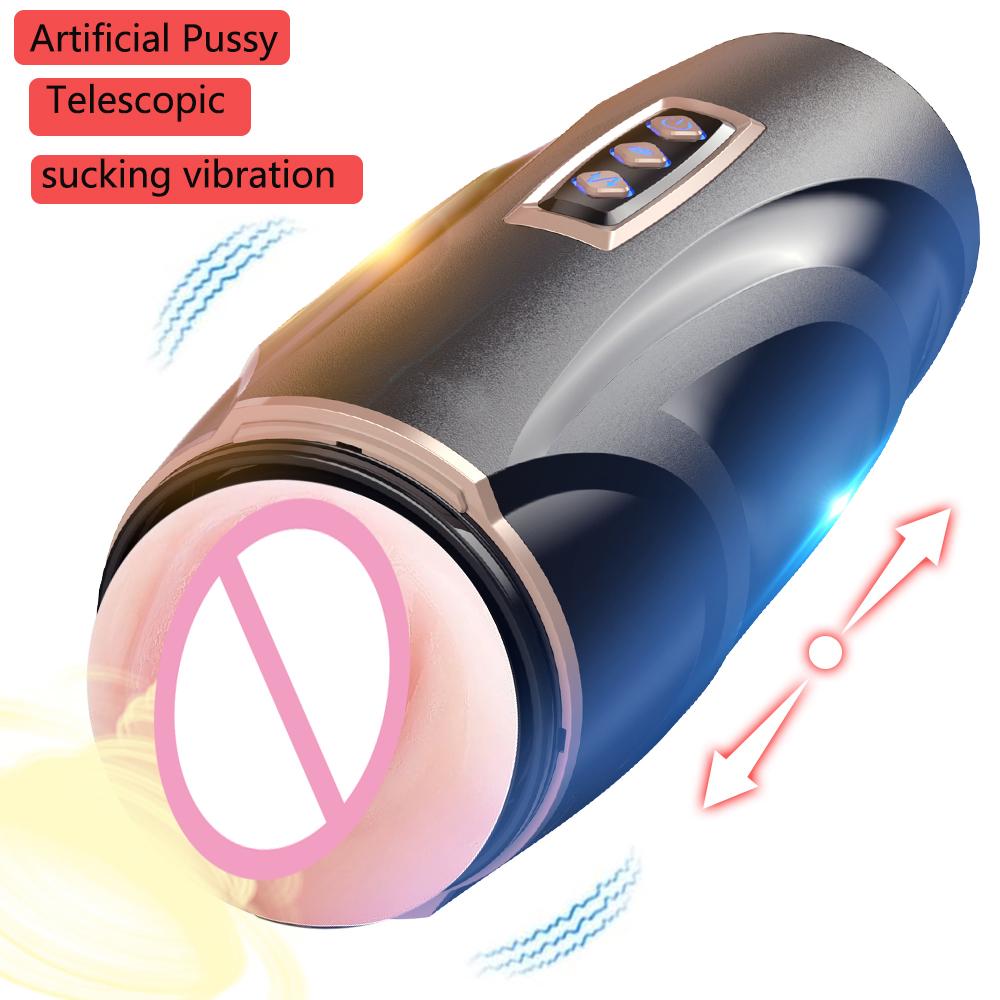 3 In 1 Automatic Male Vibrator Sucking Telescopic Vibration Mastubrator  Realistic Stroker Adult Sex Toys for Men Masturbation