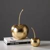 Creative Resin Crafts Golden Apples Fruit Sculptures Apple Ornaments Cherry Decorative Figurines Home Decoration Accessories